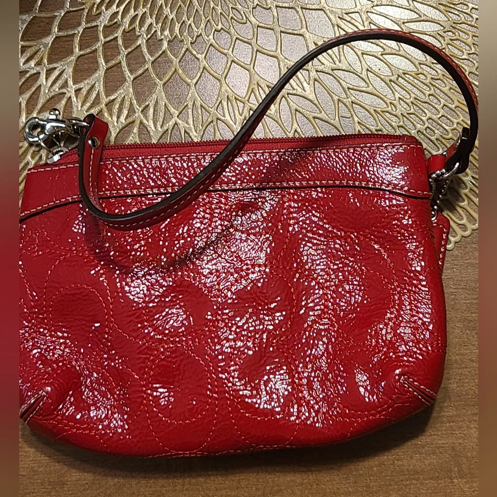 Coach Red Wristlet Small Purse - Picture 2 of 8